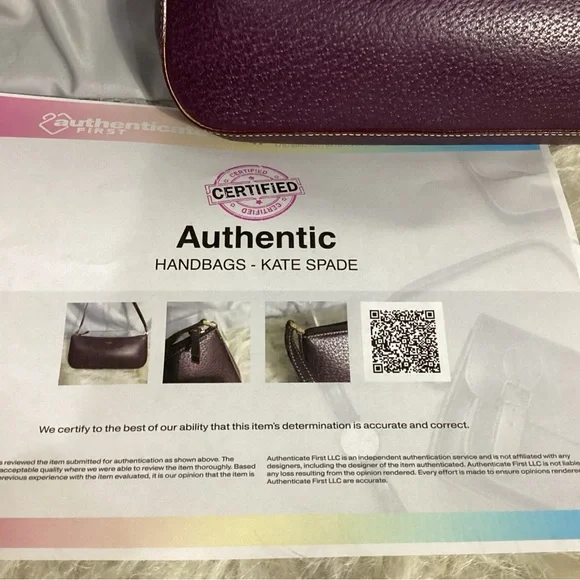 Kate Spade Purple Leather Shoulder Bag w/COA